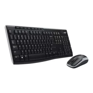 Logitech MK270 Wireless Combo Keyboard and Mouse, English Arabic Layout, Long Battery Life, 1000 DPI Resolution, Multimedia Keys, Compact Design Black