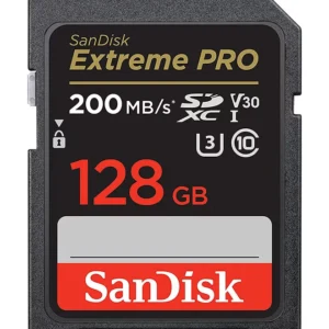 Sandisk 128GB Extreme PRO SDXC card + RescuePRO Deluxe, up to 200MB/s, UHS I, Class 10, U3, V30 SDSDXXD 128G GN4IN