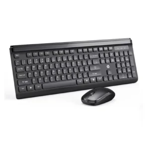 HP CS500 wireless keyboard and mouse combo with 104 keycaps keyboard, plug & play, ergonomic design mouse for office home computer pc laptop black