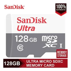Sandisk 128GB Ultra MicroSDXC UHS-1 Memory Card Read Speed 120MBps Write Speed 100 MBps SDSQUNR-128G-GN6MN