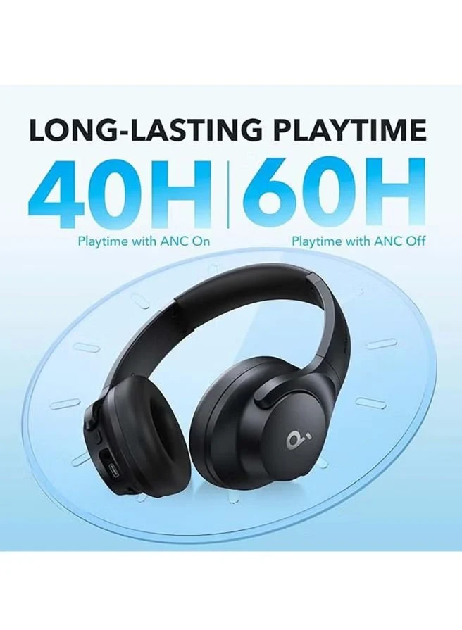 Anker Q20i Hybrid Active Noise Cancelling Headphones, Wireless Over-Ear Bluetooth, 40H Long ANC Playtime, Hi-Res Audio, Big Bass, Customize Via An App, Transparency Mode, Ideal For Travel Black - Image 5