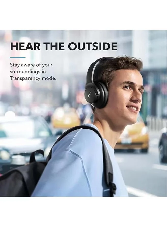 Anker Q20i Hybrid Active Noise Cancelling Headphones, Wireless Over-Ear Bluetooth, 40H Long ANC Playtime, Hi-Res Audio, Big Bass, Customize Via An App, Transparency Mode, Ideal For Travel Black - Image 6