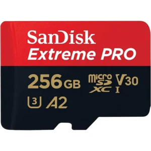 SanDisk Extreme Pro microSD UHS I Card for 4K Video on Smartphones, Action Cams & Drones 200MB/s Read, 140MB/s Write 256 GB SDSQXCD-256G-GN6MA
