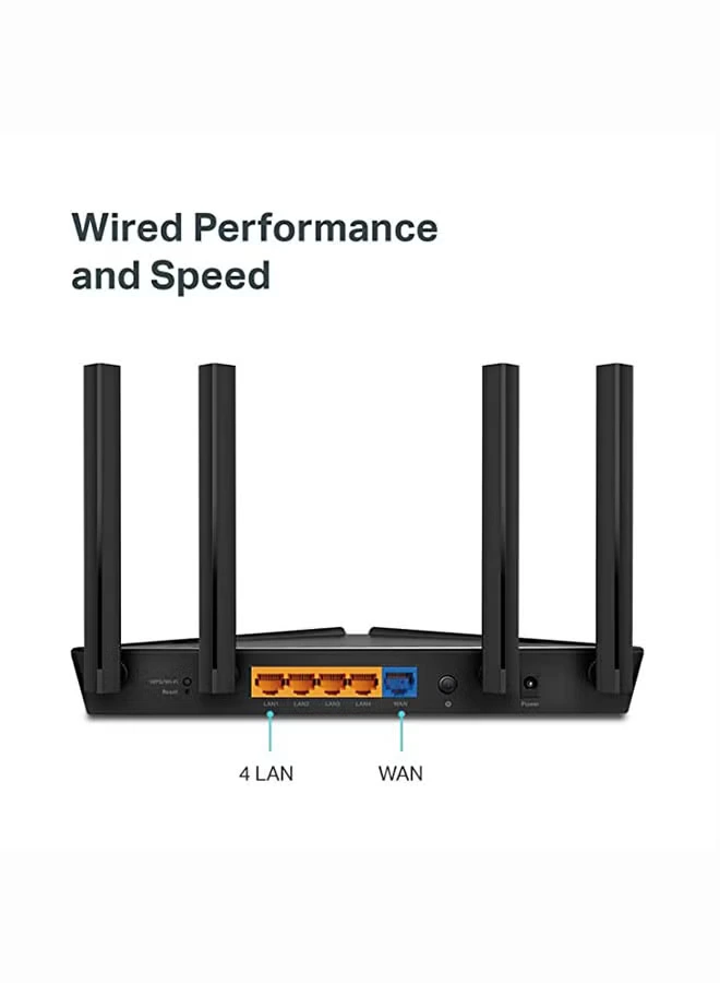 TP-LINK WiFi 6 AX1500 Smart Router, Wi-Fi 6 (802.11ax), Up to 1500 Mb/s WiFi Speed, Dual-Band 2.4 & 5GHz, 4x Fixed High-Performance Antennas, 4x LAN Ports, Archer AX10 Black - Image 5