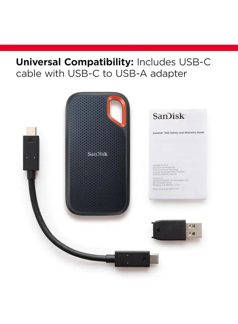 Sandisk 2TB Extreme Portable SSD - Up To 1050Mb/S - USB Type- C, Usb Sandisk 3.2 Gen 2 - External Solid State Drive - Sdssde61-2T00-G25 - Image 7