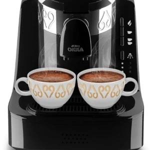 ARZUM OKKA Electric Turkish Coffee Maker | Fully Automatic, Anti-Spill System & Self-Cleaning Function | Perfect Foam, Black/Chrome (OK002C) 1 Year Manufacturig warranty