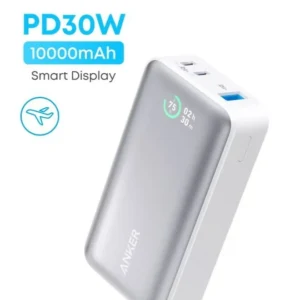 Anker 533 Power Bank (PowerCore 30W) 10000mAh White – PD 30W Fast Charging Portable Charger with PowerIQ 3.0 for iPhone, Samsung, Huawei, Xiaomi & More