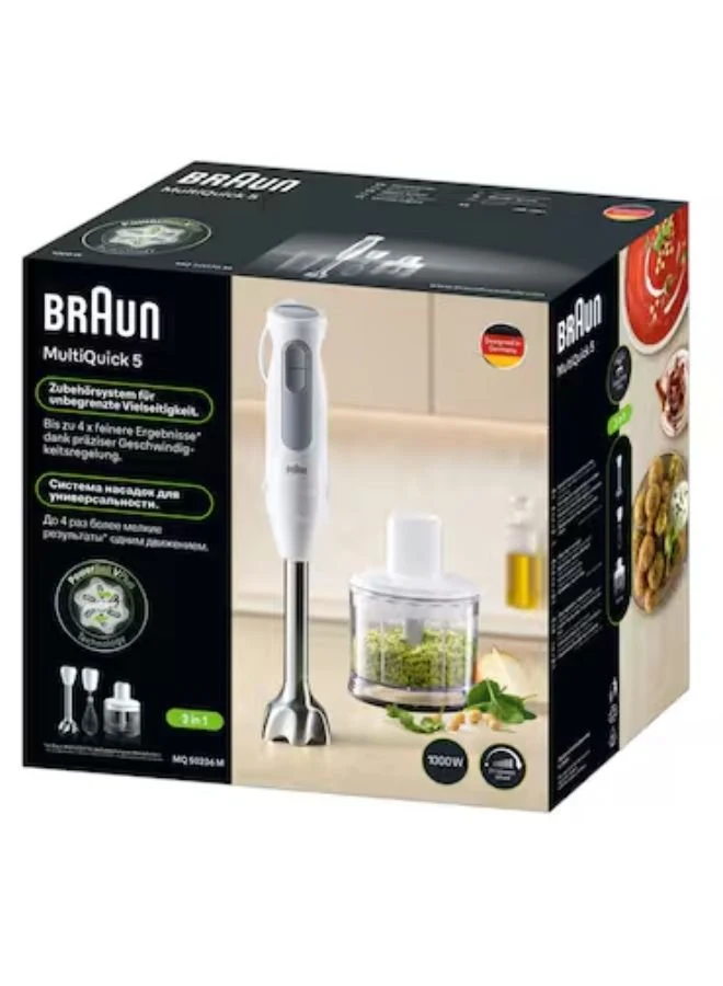 Braun MultiQuick 5 3-in-1 Hand Blender MQ50236 White – 1000W, 21 Speeds, Chopper, Whisk & Beaker - Image 2