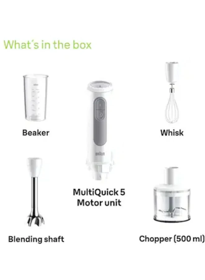 Braun MultiQuick 5 3-in-1 Hand Blender MQ50236 White – 1000W, 21 Speeds, Chopper, Whisk & Beaker - Image 4