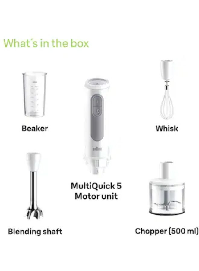 Braun MultiQuick 5 3-in-1 Hand Blender MQ50236 White – 1000W, 21 Speeds, Chopper, Whisk & Beaker - Image 4