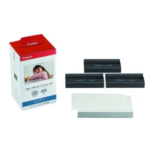 Canon SELPHY KP-108IN Ink & Paper Set Glossy White – 108 Sheets 4x6 Photo Paper with 3 Color Ink Cartridges for Canon SELPHY CP Series Photo Printers