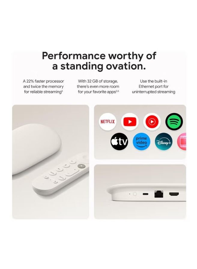 Google TV Streamer 4K - Fast Streaming Entertainment on Your TV with Voice Search Remote - Watch Movies, Shows, Live TV, and Netflix in 4K HDR - Smart Home Control - 32 GB of Storage - Porcelain Porcelain - Image 4