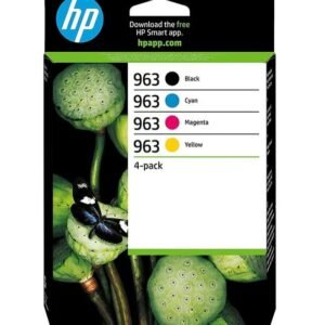 HP 963 Original Ink Cartridge 4-Pack – Black, Cyan, Magenta & Yellow for Compatible HP OfficeJet Pro Printers