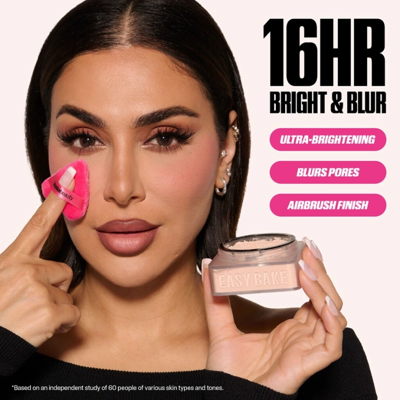 Huda Beauty Easy Bake Loose Baking & Setting Powder – Pound Cake | Matte Finish, Long-Lasting, Soft & Smooth Face Powder - Image 7