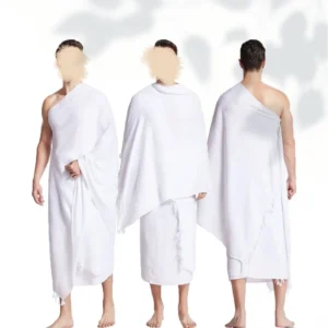 Men’s Ihram Towel Set for Hajj & Umrah – 2 Piece Soft Microfiber 1000g Lightweight White Ehram