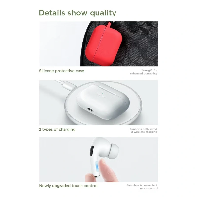 Joyroom JR-T03S Pro Bluetooth 5.2 TWS Earbuds – In-Ear, ENC Noise Reduction, 35-Hour Playtime, Wireless + Wired Charging, Touch Control, Replacement Eartips & Protective Case – White (Standard Version) - Image 2