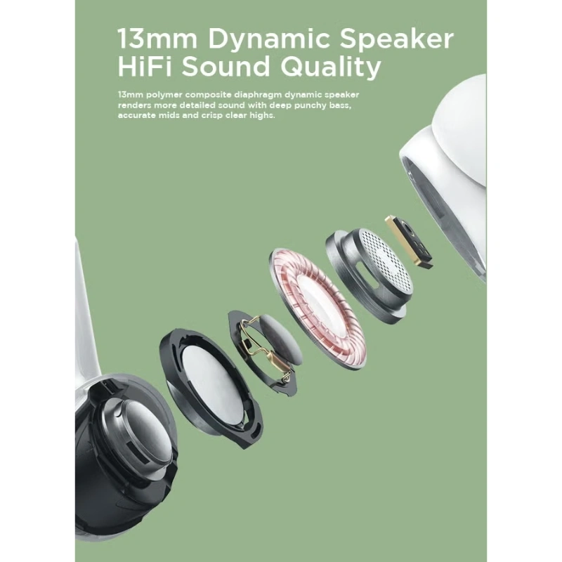 Joyroom JR-T03S Pro Bluetooth 5.2 TWS Earbuds – In-Ear, ENC Noise Reduction, 35-Hour Playtime, Wireless + Wired Charging, Touch Control, Replacement Eartips & Protective Case – White (Standard Version) - Image 10