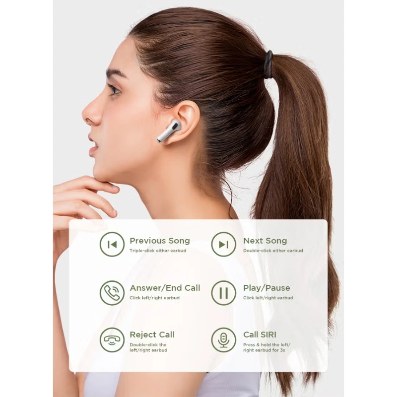 Joyroom JR-T03S Pro Bluetooth 5.2 TWS Earbuds – In-Ear, ENC Noise Reduction, 35-Hour Playtime, Wireless + Wired Charging, Touch Control, Replacement Eartips & Protective Case – White (Standard Version) - Image 3