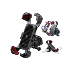 Joyroom JR-ZS288 Motorcycle/Bike Phone Mount – One-Hand Lock & Release, Strong Anti-Vibration Grip, 360° Rotation, Shock-Resistant, Universal Handlebar Fit, CE Certified – Black