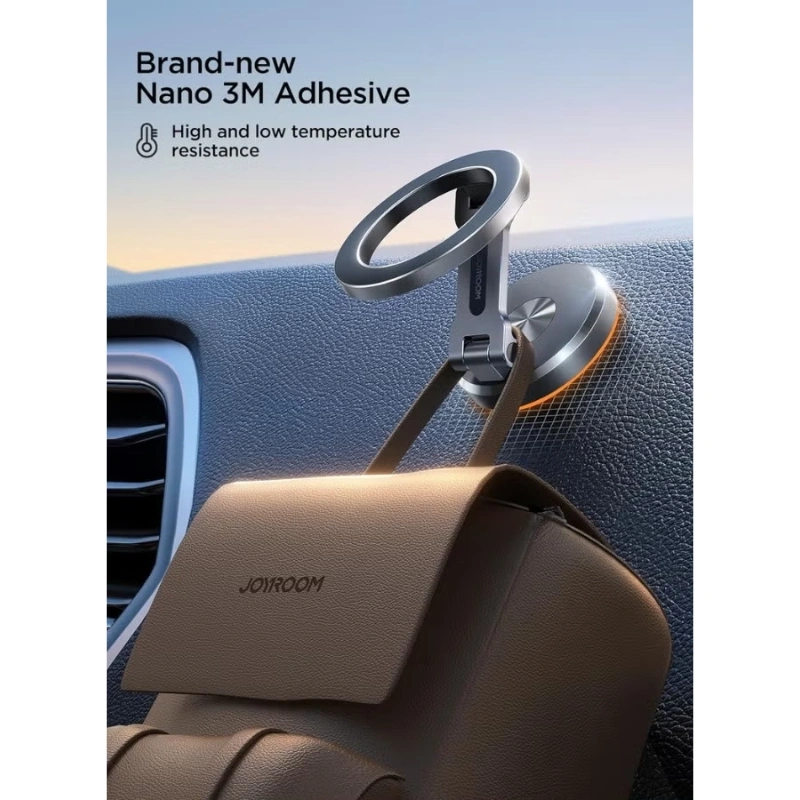 Joyroom JR-ZS403 MagSafe Car Mount – All-Metal Foldable Magnetic Phone Holder, 360° Rotation, N52 Strong Magnets, Dashboard Mount for iPhone 15/14/13 Series, Compact & Heat-Resistant – Dark Grey - Image 5
