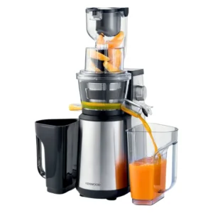 Kenwood Slow Masticating Juicer Extractor JMM71.000BK – 400W Cold Press Machine with Stainless Steel Body, Quiet Motor, Reverse Function & 1L Easy-to-Clean Juice Container – Silver