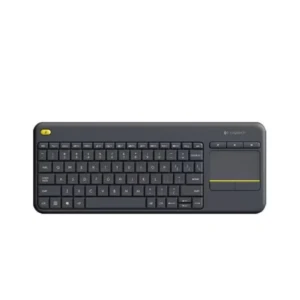 Logitech K400 Plus Wireless Livingroom Keyboard with Touchpad for Home Theatre PC Connected to TV, Customizable Multi-Media Keys, Windows, Android, Laptop/Tablet, Arabic Keyboard Black