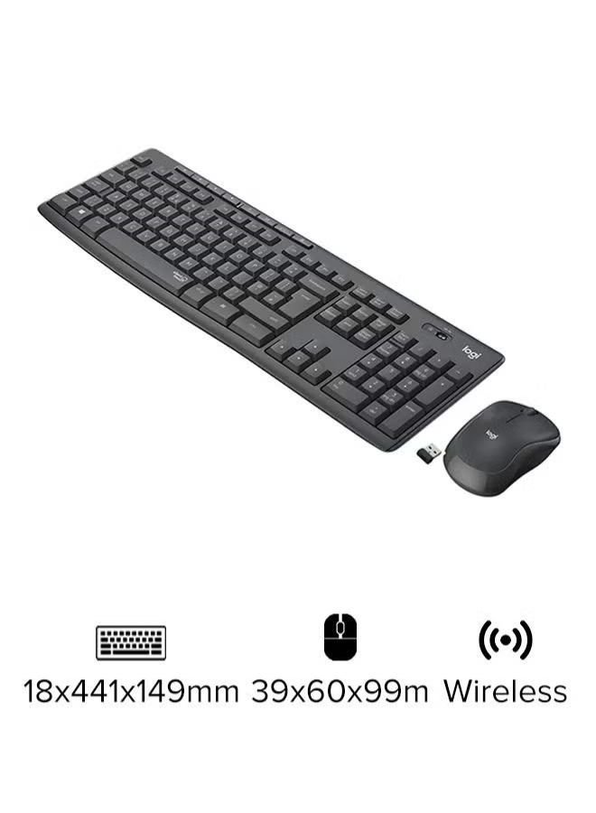 Logitech MK295 Silent Wireless Keyboard and Mouse Combo Black – 2.4GHz Wireless, Silent Touch Technology, Nano USB Receiver, 10m Range, English Arabic Layout - Image 2