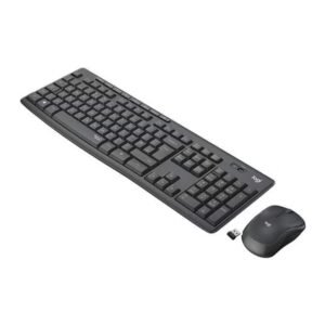 Logitech MK295 Silent Wireless Keyboard and Mouse Combo Black – 2.4GHz Wireless, Silent Touch Technology, Nano USB Receiver, 10m Range, English Arabic Layout