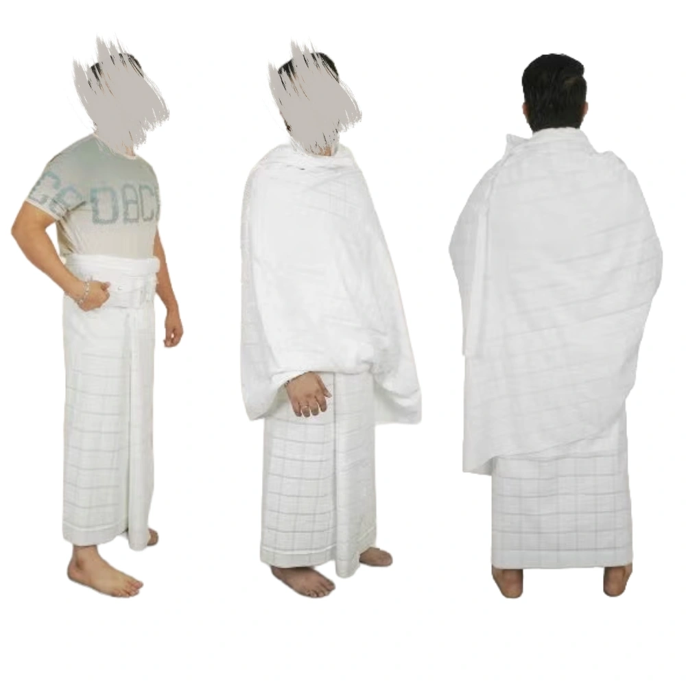 Men’s Ihram for Hajj & Umrah – 2-Piece Microfiber Ahram Towel Set, Quick Dry, Lightweight & Breathable, White 105x210 cm - Image 2