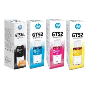 HP GT53XL (Black) + GT52 (Cyan, Yellow, Magenta) Pack of 4 Bundle Multicolor