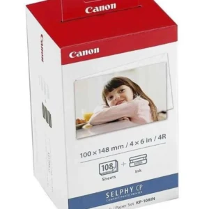 Canon KP108 Photo Paper Pack – 108 Sheets Ink & Photo Paper Set for Canon SELPHY Printers