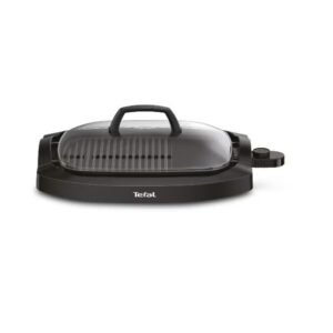 Tefal Grill | Plancha Electric Smokeless Grill with Lid | Non-stick |2 Years Warranty | 2000 W CB6A0827 Black/Clear