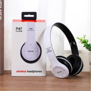P47 Wireless Bluetooth Headphones – Super Bass On-Ear Headset with LED Lights, Volume Control, Built-in Microphone & SD Card Support, Bluetooth 5.1 for Phone, Gaming & Travel